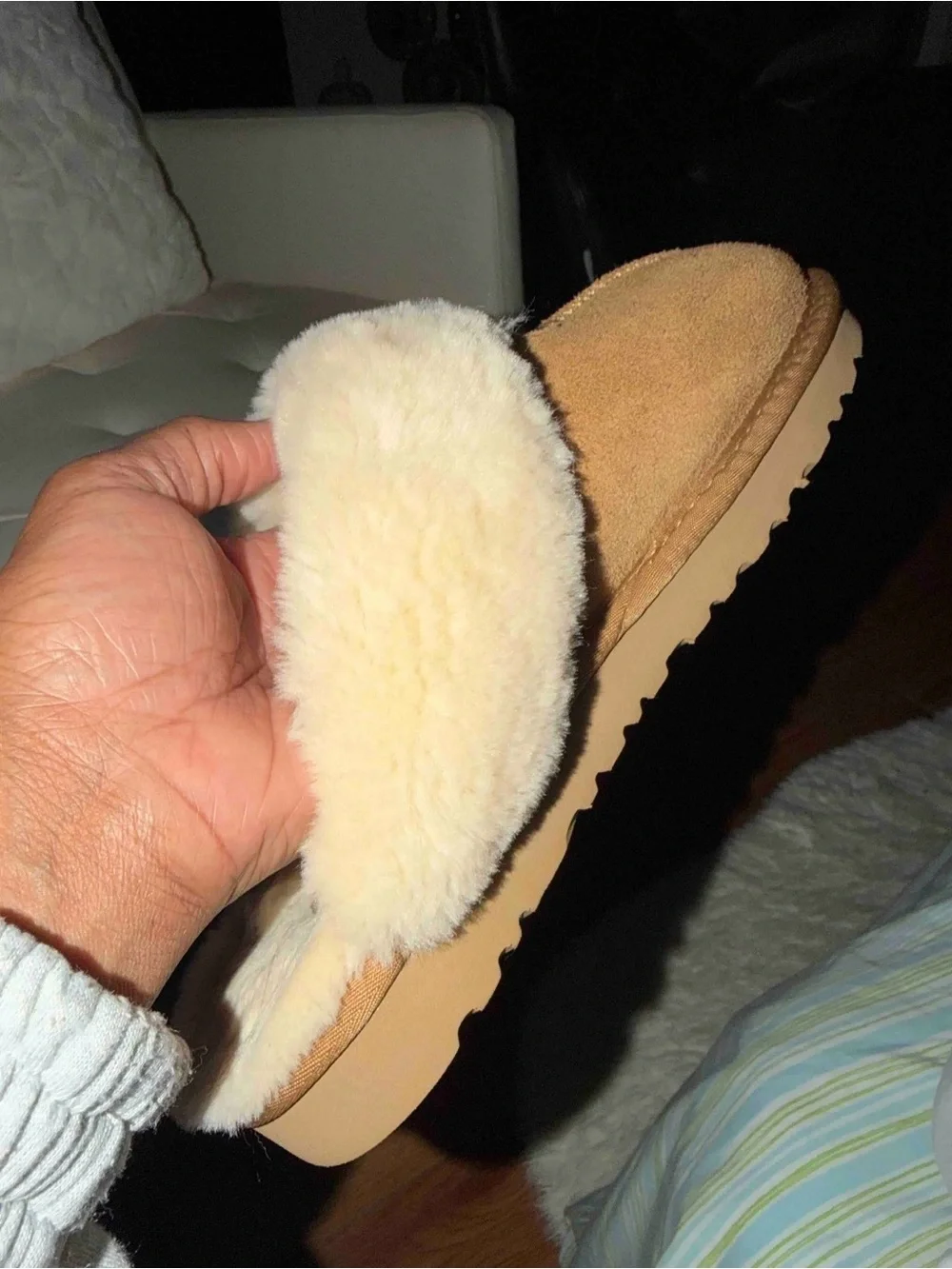 UGG Chestnut Suede Slip-On Slipper - Picture 3 of 5